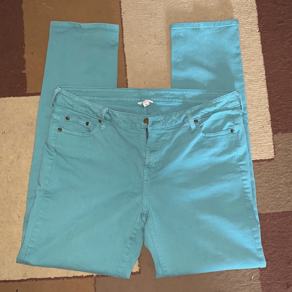 Garnet Hill Turquoise Women Jeans